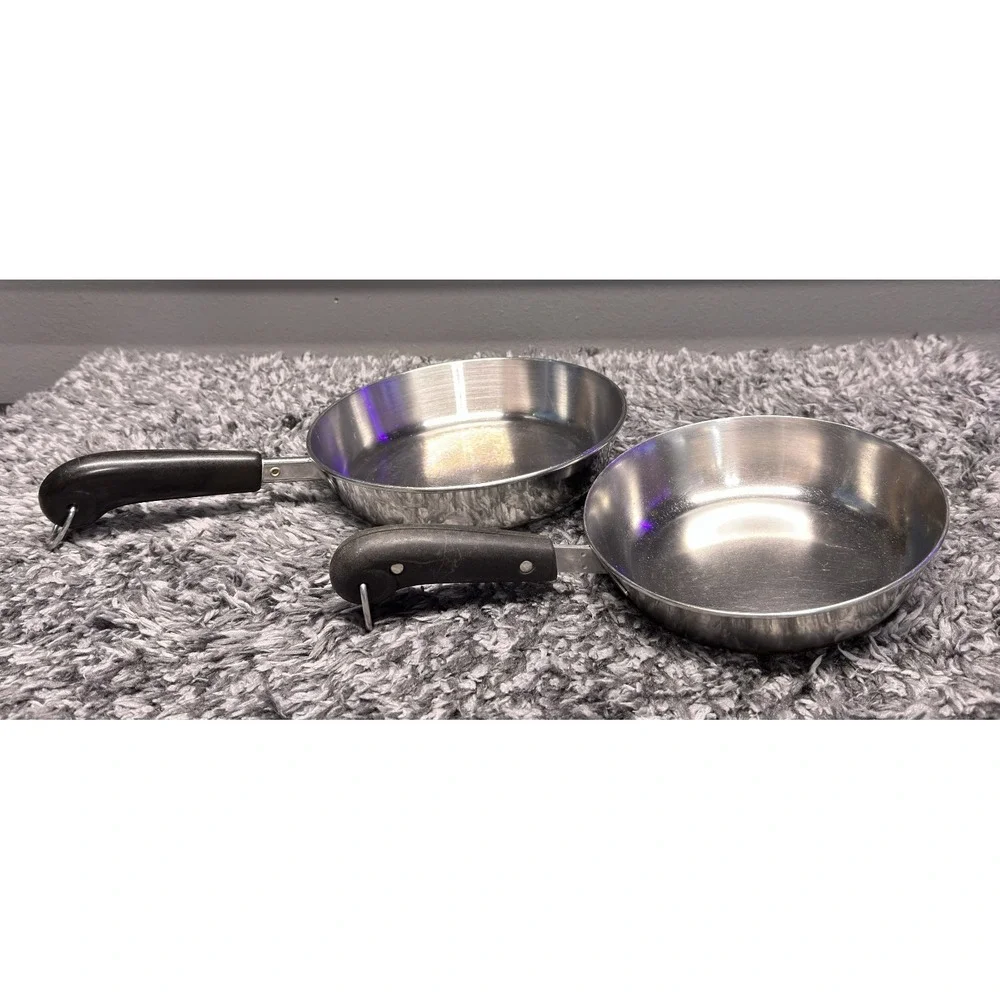 Revere Ware Skillet Pan Lot of 2 Stainless Steel Copper Clad 7
